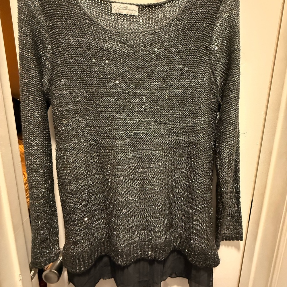 Jaclyn Smith Black Sweater with Sheer Hem - Picture 4 of 9